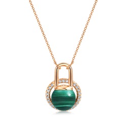 'Cosmos' 18K Rose Gold Malachite Necklace