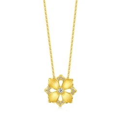 'Blossom' 999 Gold Diamond Blossom Necklace