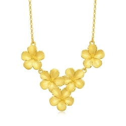 'Floral' 999.9 Gold Flower Necklace