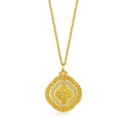 「東方古祖」999.9黃金鑲嵌鑽石四葉草頸鍊