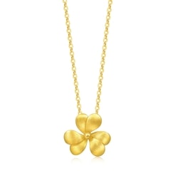 Taffy' 999 Gold Heart Shaped Leaves Necklace