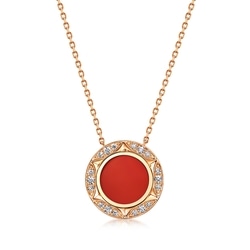 'Timeless' 18K Rose Gold Chalcedony Necklace