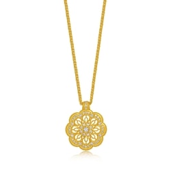 'The Oriental' 999.9 Gold Diamond Mandala Necklace