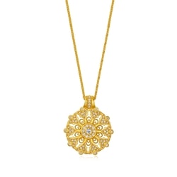 「東方古祖」999.9黃金鑲嵌鑽石曼陀羅頸鍊