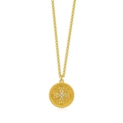 「東方古祖」999.9黃金鑲嵌鑽石四合如意頸鍊