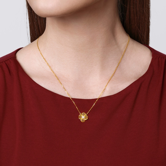 Solid Gold Necklace | Chow Sang Sang Jewellery | Chinese Wedding Collection | 95619N - 2