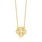 Floral' 999.9 Gold Pearl Necklace