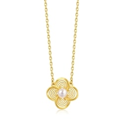 'Floral' 999.9 Gold Pearl Necklace