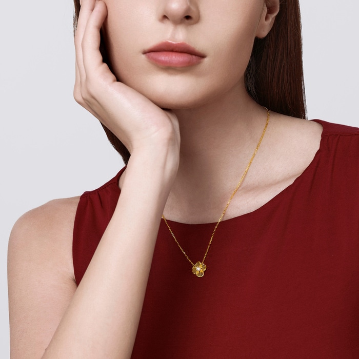 Solid Gold Necklace | Chow Sang Sang Jewellery | Chinese Wedding Collection | 95619N - 3