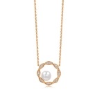 18K Rose Gold Akoya Pearl Diamond Necklace