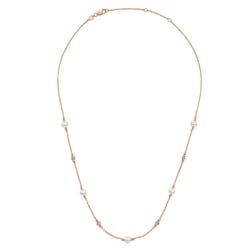 18K Rose Gold Freshwater Pearl Diamond Necklace