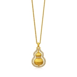 'The Oriental' 999.9 Gold Diamond Gourd Necklace