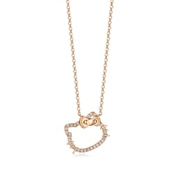'Hello Kitty' 18K Rose Gold Diamond Necklace