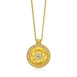 'The Oriental' 999 Gold Diamond Mandala Necklace