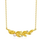 Taffy' 999.9 Gold Pearl Diamond Necklace