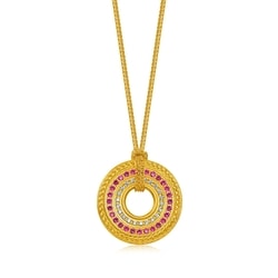 The Oriental' 999.9 Gold Ruby Diamond Necklace
