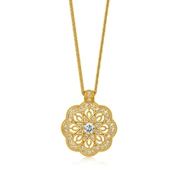 'The Oriental' 999.9 Gold Diamond Mandala Necklace