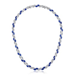 18K White Gold Sapphire Necklace