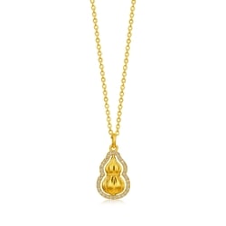 999.9 Gold Diamond Gourd Necklace