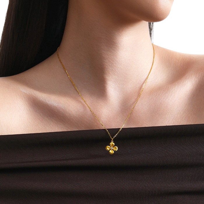 Solid Gold Necklace | Chow Sang Sang Jewellery | Essence | 96505N - 2