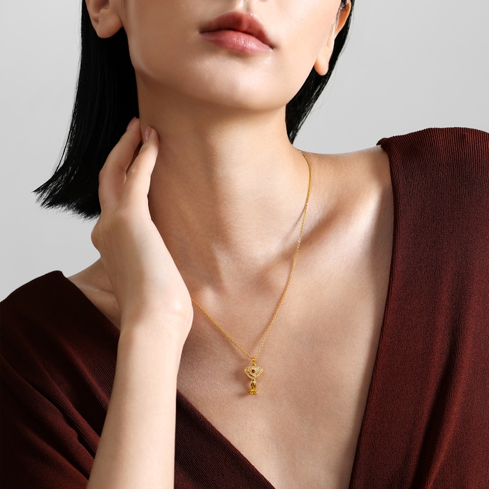 Solid Gold Necklace | Chow Sang Sang Jewellery | Cultural Blessings | 96587N - 3
