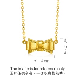 999 Gold Bow Tie Necklace