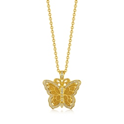 'The Oriental' 999.9 Gold Diamond Butterfly Necklace
