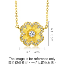 999 Gold Diamond FourLeaf Clover Necklace