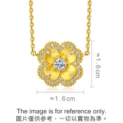 999 Gold Diamond FourLeaf Clover Necklace