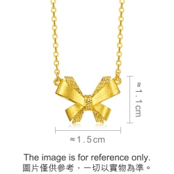 999 Gold Bow Tie Necklace