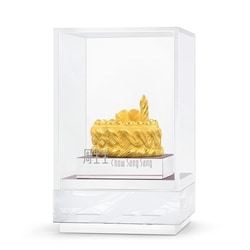 「祝福篇」999.9黃金生日蛋糕擺件