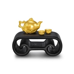 「東方古祖」999.9黃金茶具擺件