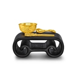 「東方古祖」999.9黃金金碗筷套裝擺件