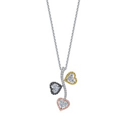 18K Multi-coloured Gold Diamond Pendant
