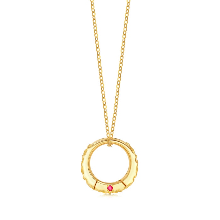 「Posy」18K黃金紅寶石吊墜