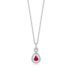 18K White Gold Ruby Pendant
