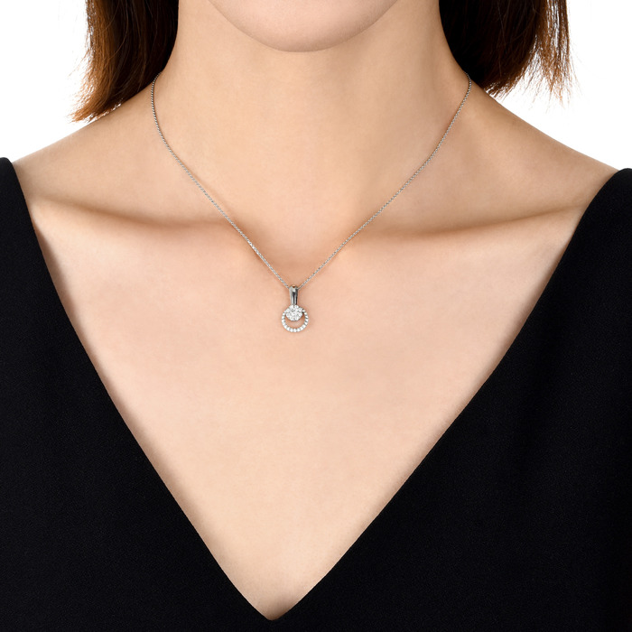 18K White Gold Pendant | Chow Sang Sang Jewellery | Diamond in Motion | 69753P - 2