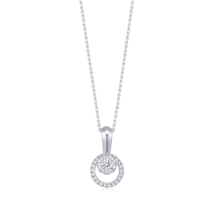 18K White Gold Pendant | Chow Sang Sang Jewellery | Diamond in Motion | 69753P - 1