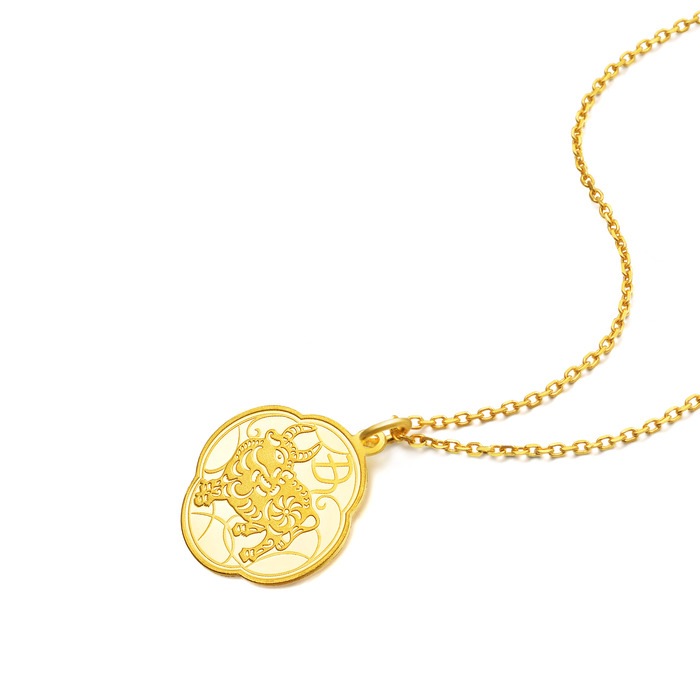 Chinese Zodiac' 999.9 Gold Ox Pendant 