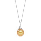 18K White Gold Golden South Sea Pearl Pendant