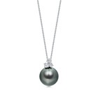 18K White Gold Tahitian Pearl Pendant
