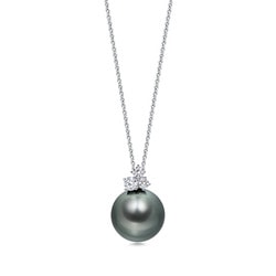 18K白色黃金大溪地珍珠吊墜
