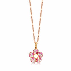 18K Gold Pink Sapphire Pendant