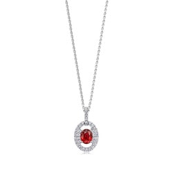 18K White Gold Ruby Pendant