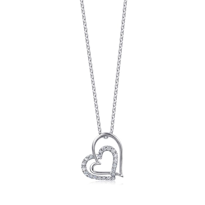 900 Platinum Pendant | Chow Sang Sang Jewellery | Loving Hearts | 81630P - 1