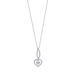 18K White Gold Diamond Pendant