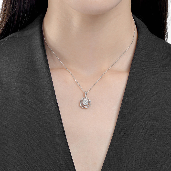 18K白色黄金 吊墜 | 周生生珠寶 | Happy Floret 「幸福花語」 | 85670P - 2