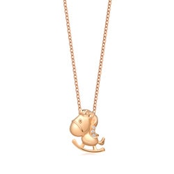 18K Gold Diamond Rocking Horse Pendant