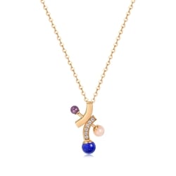 'Cosmos' 18K Rose Gold Lapis Lazuli Pendant