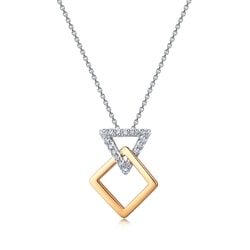 'Form' 18K White & Red Gold Diamond Pendant